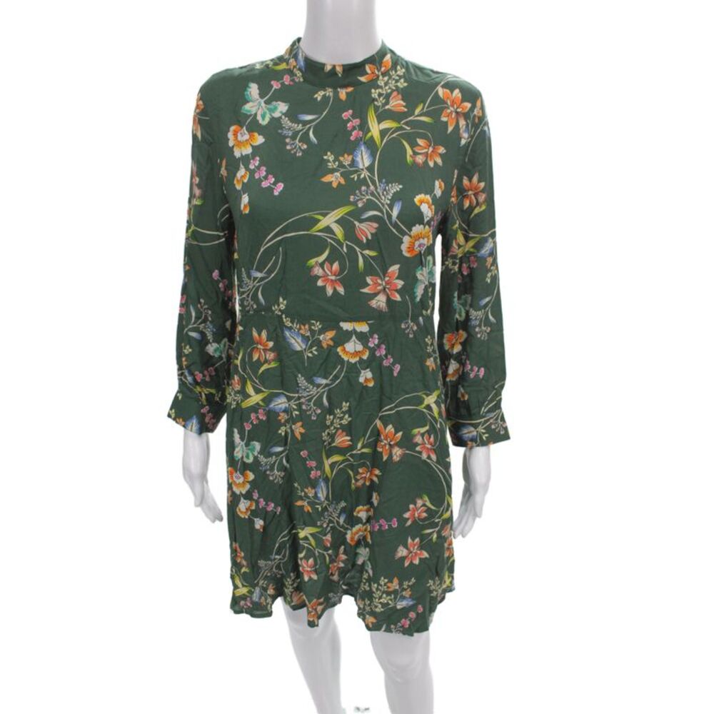 Velvet by Graham & Spencer Women Shift Dress Green Long Sleeve Size XS